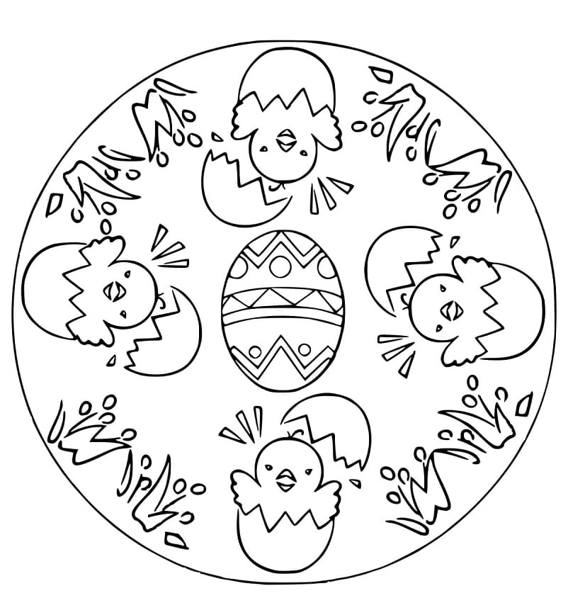 Easter Mandala Coloring Page for Children Coloring Page