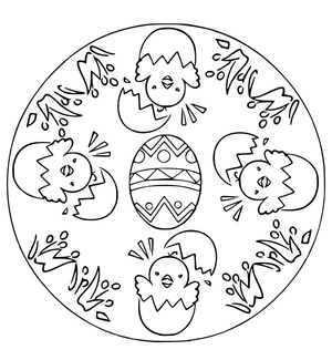 Easter Mandala Coloring Page for Children Coloring Page