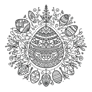 Easter Mandala Delight Coloring Page