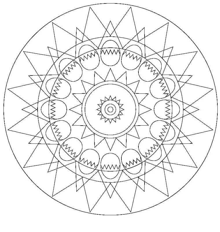 Easter-themed Mandala Coloring Page Coloring Page