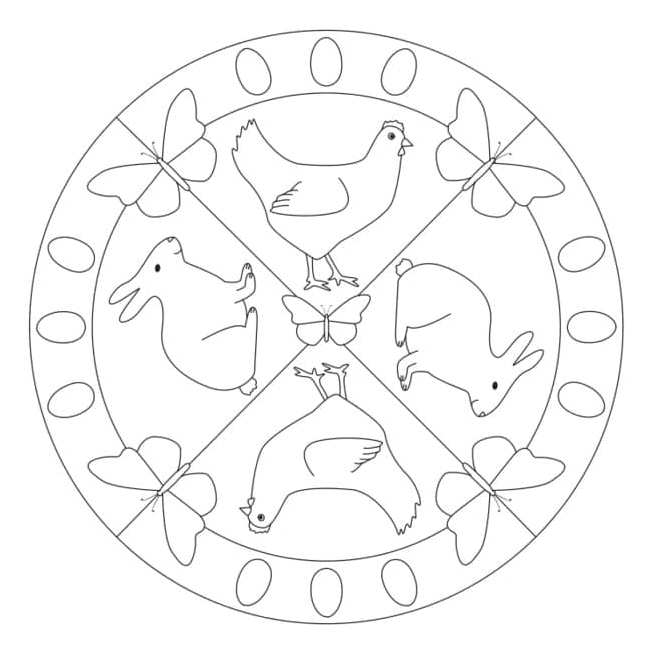 Free Printable Easter Mandala Coloring Page Coloring Page