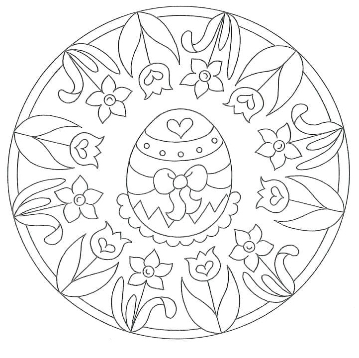 Mandala Coloring Page with Easter Egg Theme Coloring Page