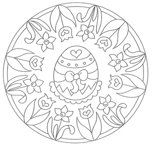 Mandala Coloring Page with Easter Egg Theme