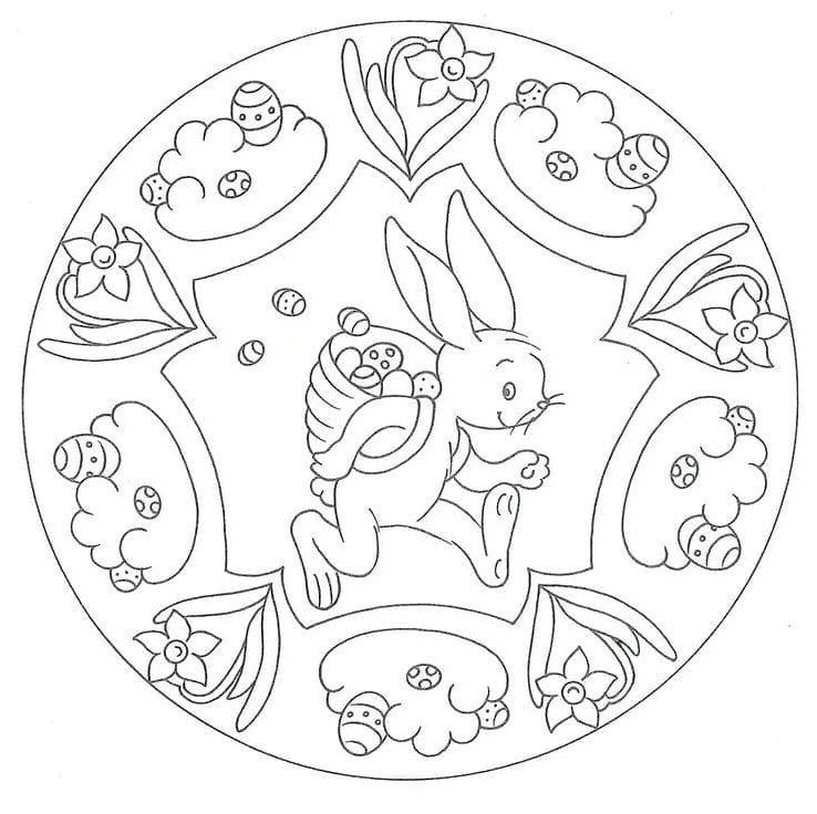 Mandala Easter Bunny Coloring Page Coloring Page