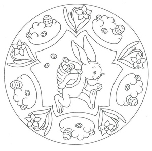 Mandala Easter Bunny Coloring Page