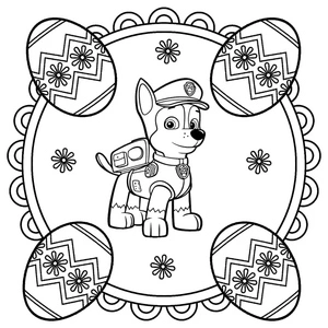 "PAW Patrol Easter Mandala" Coloring Page