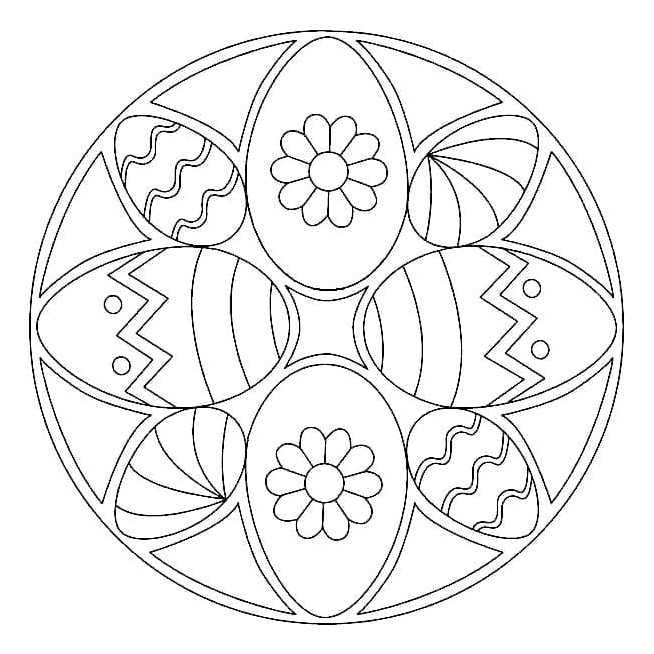 Printable Simple Easter Mandala Coloring Page Coloring Page