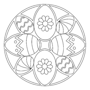 Printable Simple Easter Mandala Coloring Page