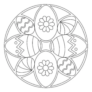 Printable Simple Easter Mandala Coloring Page Coloring Page