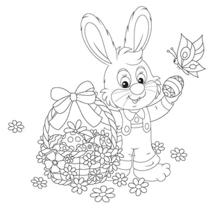 Butterfly is also ready to help hide Easter eggs. Coloring Page