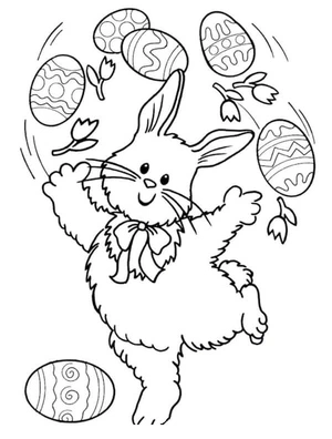 Easter Egg Juggler Coloring Page