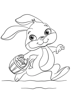 Energetic Easter Rabbit Sprinting Coloring Page