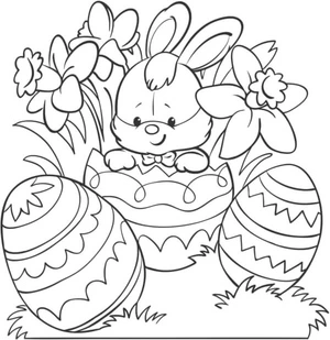 On Easter, a rabbit can only hatch an egg. Coloring Page