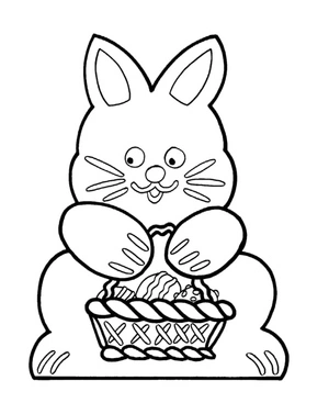 Adorable Easter Bunny Coloring Page