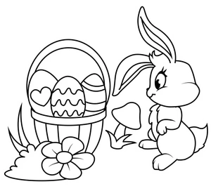 Charming Easter Bunny Coloring Page