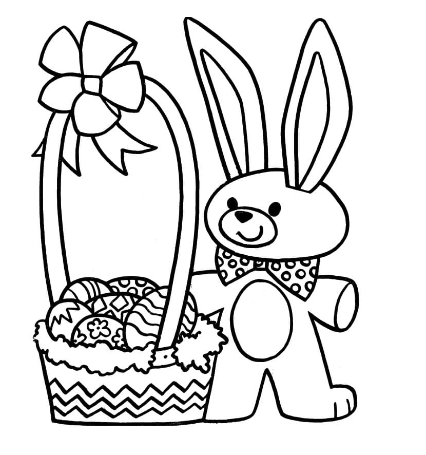 Cute Easter Bunny Coloring Page