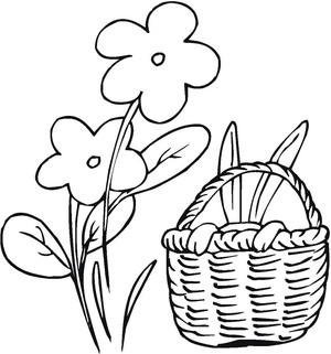Easter Basket with Flowers