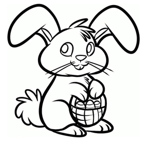 Easter Bunny carrying an Easter Basket