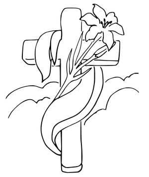 Easter Cross Coloring Page