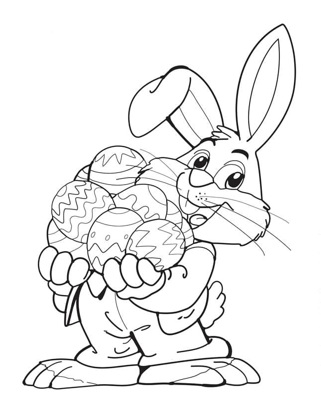 Joyful Easter Bunny Coloring Page