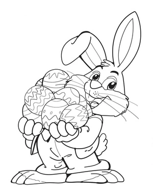 Joyful Easter Bunny Coloring Page