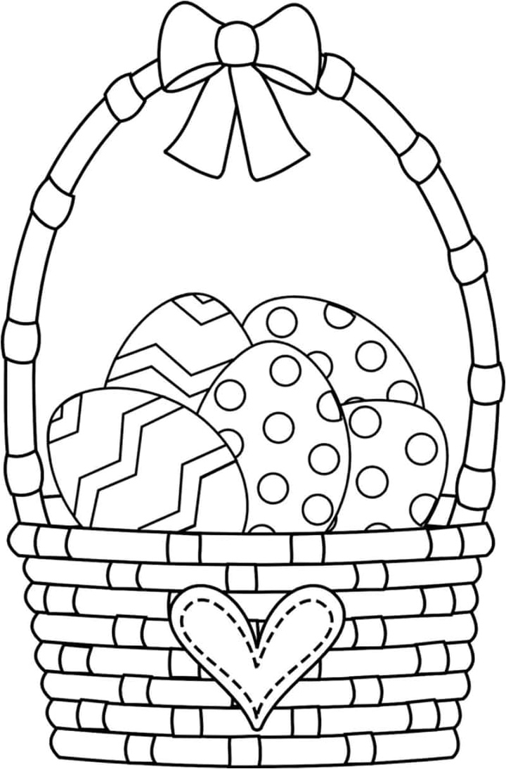 Printable Easter Basket Coloring Page Coloring Page