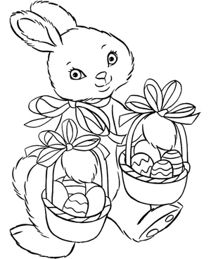Simpler Bunny with Easter Basket