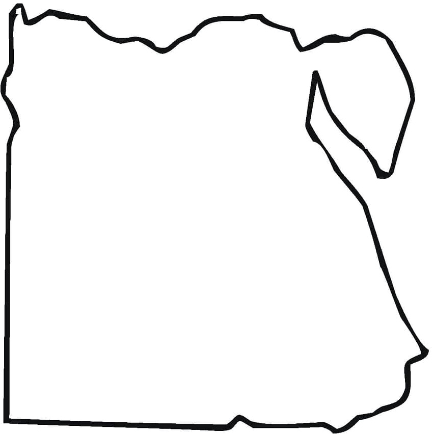 Egypt Map Outline Coloring Page