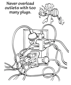 Illustration of Electrical Safety Coloring Page