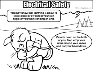 Lightning Safety - Electrical Coloring Page