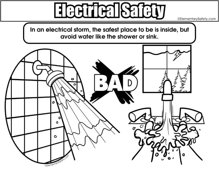 Safe Electricity - Stormy Wires Coloring Page