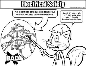 Safety first - The Electric Octopus Coloring Page