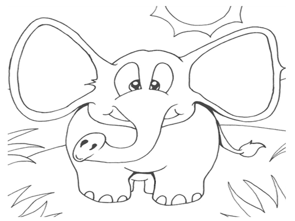 A Silly Elephant Coloring Page
