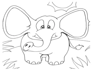 A Silly Elephant Coloring Page