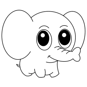 Adorable Baby Elephant Coloring Page