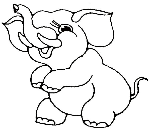 Elephant Dancing Coloring Page