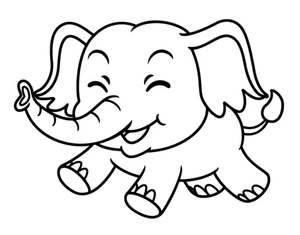 Free Printable Coloring Page of a Cute Baby Elephant Coloring Page