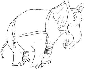 Printable Coloring Page of a Silly Elephant Coloring Page