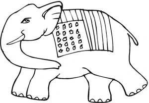 Printable Elephant Design Coloring Page