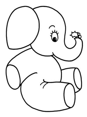Simple Elephant Coloring Page