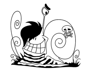 Emo Snail Coloring Page