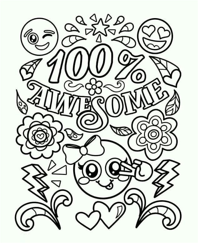 100 Amazing Emoji Designs Coloring Page