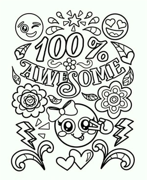 100 Amazing Emoji Designs Coloring Page