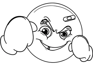 Emoji Boxer Coloring Page