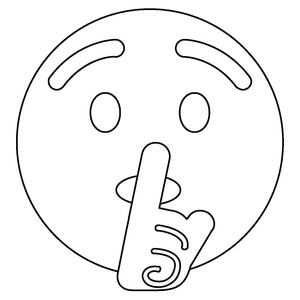 Emoji Face with Finger to Lips