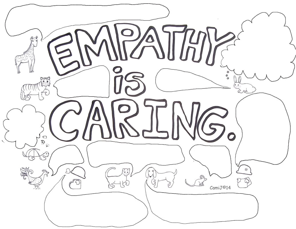 Understanding and showing empathy to others is an act of caring. Coloring Page