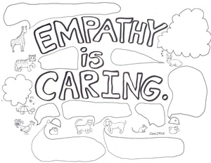 Understanding and showing empathy to others is an act of caring. Coloring Page