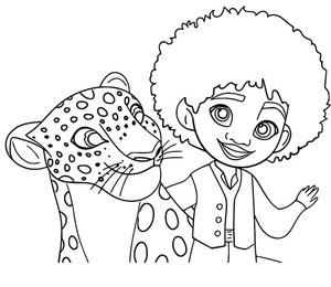 Antonio and Jaguar from the movie Encanto Coloring Page