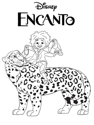 Antonio and the Jaguar Coloring Page