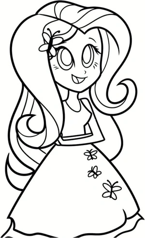 The Most Kindhearted Girl With a Bow in Her Hair Coloring Page